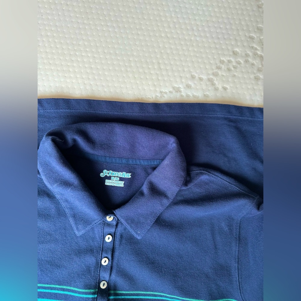 NWT St. John's Bay Women Polo Blue Shirt Size XL - Picture 8 of 8